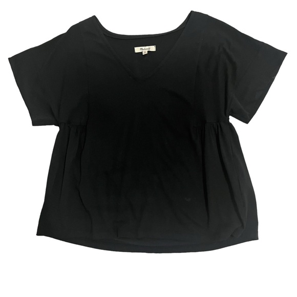 Madewell Tops - MADEWELL Black V-neck Cotton Top. Size XS